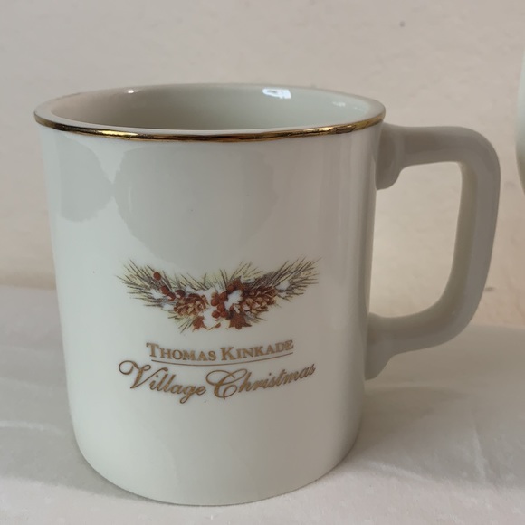 Thomas Kinkade Hallmark Pitcher and 2 coffee mugs Christmas Holiday - Picture 5 of 12